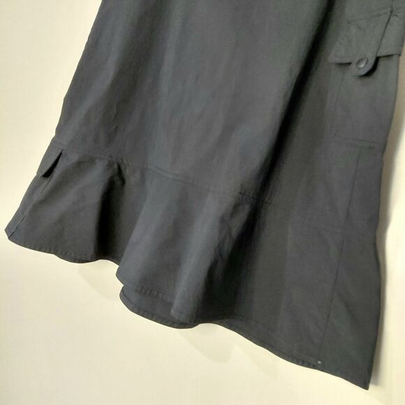 Royal Robbins Size 12 Black Fit and Flare Knee-Length Cargo Skirt with Ruffle - Picture 3 of 11